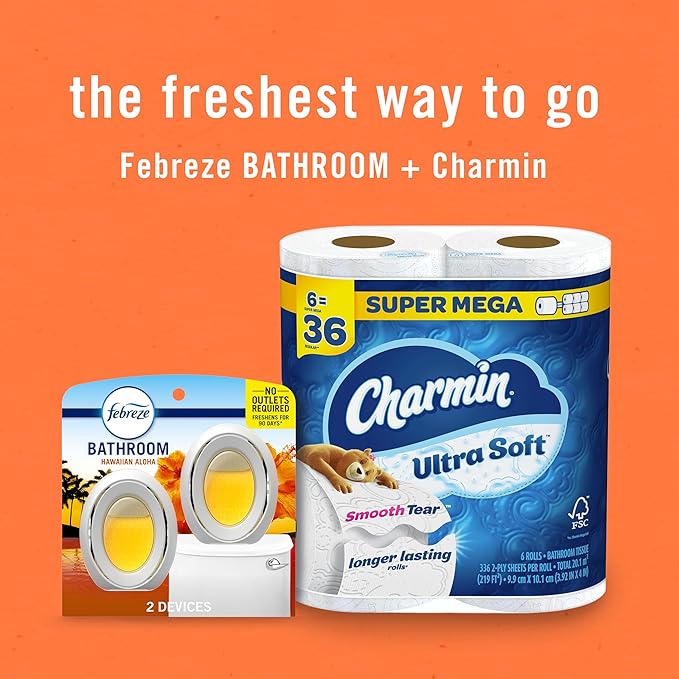 Febreze Small Spaces Air Freshener, Odor-Fighting, Plug In Alternative, Air Fresheners for Home and Bathroom and Kitchen, Closet Air Fresheners, Hawaiian Aloha Scent, 2 Count - Bloomnest