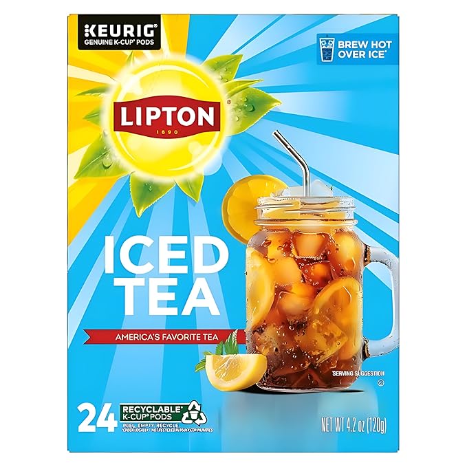 Lipton Iced Tea K-Cups, Unsweetened Black Iced Tea, 24 K-Cup Pods - Bloomnest
