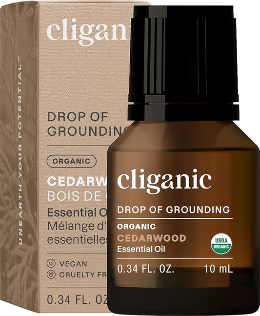 Cliganic Organic Cedarwood Essential Oil - 100% Pure Natural Undiluted, for Aromatherapy Diffuser | Non-GMO Verified (Packaging May Vary) Cliganic