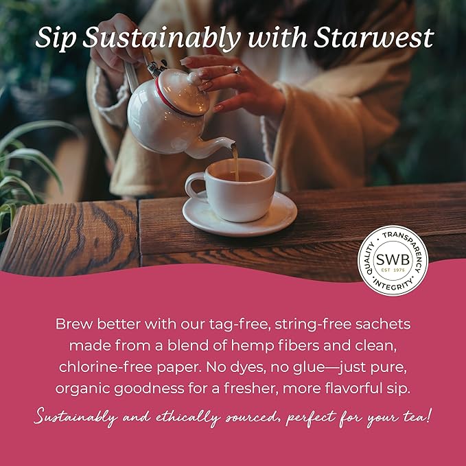 Starwest Botanicals Organic Milk Thistle Seed Tea - Caffeine Free Herbal Tea, Promotes Calm, USDA Organic Milk Thistle Seed, String Free Sachets, Non GMO - Bulk Pack, 100 Tea Bags - Bloomnest