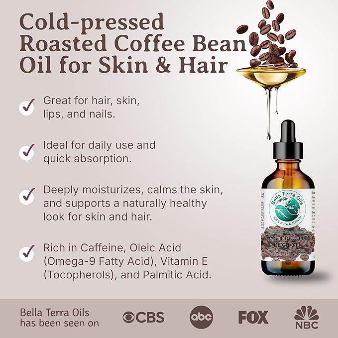 Bella Terra Oils Premium Roasted Coffee Bean Oil – 1 gallon, Carrier Oil, Aromatic, Antioxidant-Rich, for Skin & Hair Care - Bloomnest