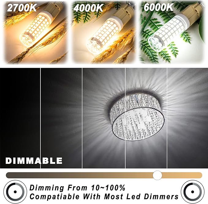 ALIDE E12 C7 Dimmable Led Candelabra Bulbs Kx 2000 60 Watt Replacement, 6000k Daylight White T6 110V 120V Small Base E12 LED Bulbs 6W for Ceiling Fan Salt Lamp Chandelier Lighting,600lm,8Pack - Bloomnest