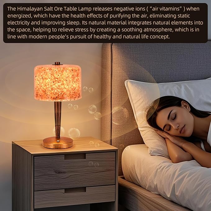 Salt lamp with Touch dimmer Control USB Himalayan Salt lamp Natural Rock lamp high Transparency PC lampshade (excluding USB Adapter)