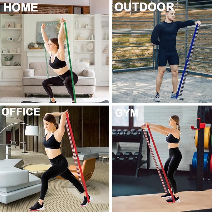 Fabric Resistance Bands for Working Out, 3 and 4 Levels Booty Bands Long Resistance Bands for Women and Men | Elastic Bands for Exercise Bands Resistance Workout Bands Resistance - Bloomnest