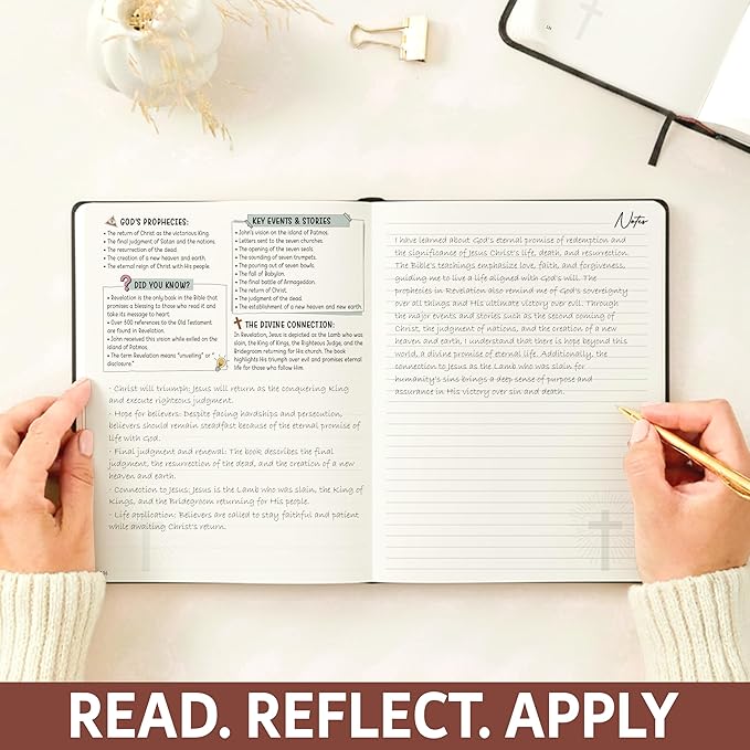 Bible Study Guide for Women & Men – Beginner-Friendly Study of All 66 Books with Life Application & Reflection Notes | Premium Lay-Flat Hardcover Devotional Journal - Bloomnest