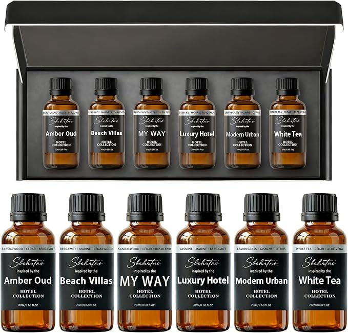 Hotel Diffuser Oil Gift Set – Luxury Hotel Inspired Fragrance Oils for Diffusers, Premium Aromatherapy Home Fragrance, Long Lasting Scent for Bedroom, Spa & Office (Hotel Fragrance Set 20ml*6) - Bloomnest