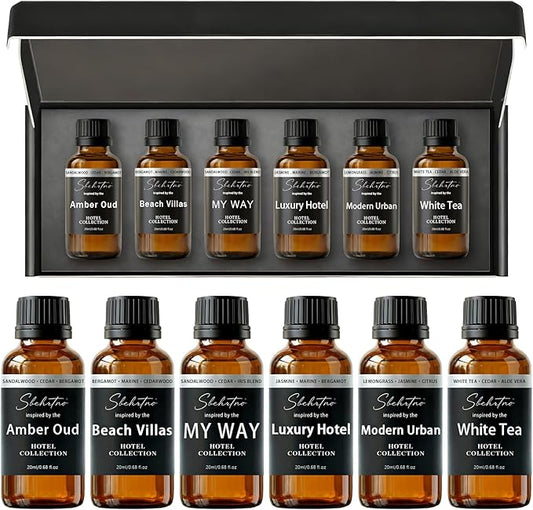 Hotel Diffuser Oil Gift Set – Luxury Hotel Inspired Fragrance Oils for Diffusers, Premium Aromatherapy Home Fragrance, Long Lasting Scent for Bedroom, Spa & Office (Hotel Fragrance Set 20ml*6) - Bloomnest