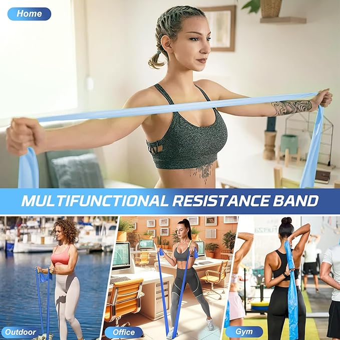 5 Pcs Resistance Bands, Professional Exercise Bands Elastic Stretch Bands for Fitness Yoga Pilates Stretching Strength Training, Workout Bands for Women and Men Home Gym - Bloomnest