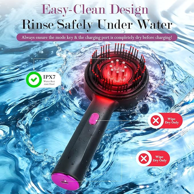 3-in-1 Rechargeable Scalp Massager Hair Growth Oil Applicator, Gentle Scratching & Kneading, IPX7 Waterproof, Electric Head Massage Tool for Home Spa, Portable Scalp Brush for All Hair Types Bloomnest