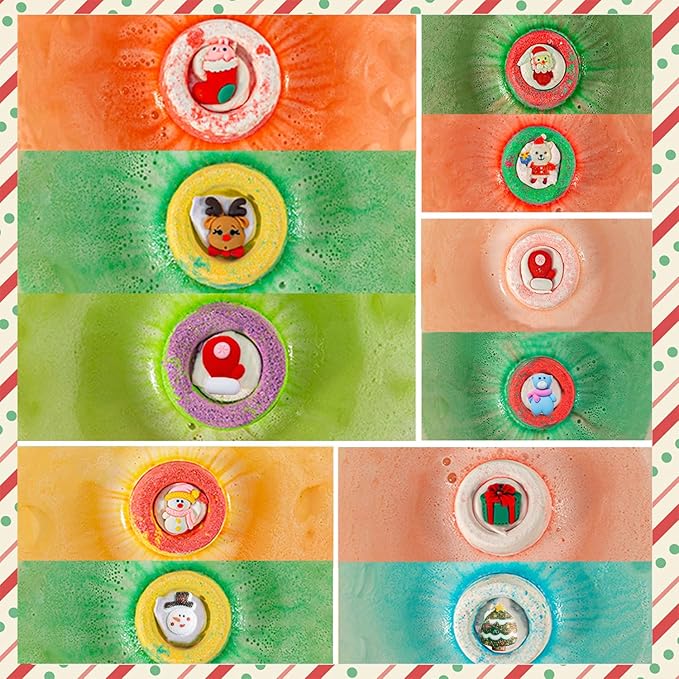 20 Pack Christmas Bubble Bath Bombs，Bath Bombs for Kidswith Christmas Squishy Surprise Inside Kids Girls Boys Women Christmas Stocking Stuffers Gifts - Bloomnest