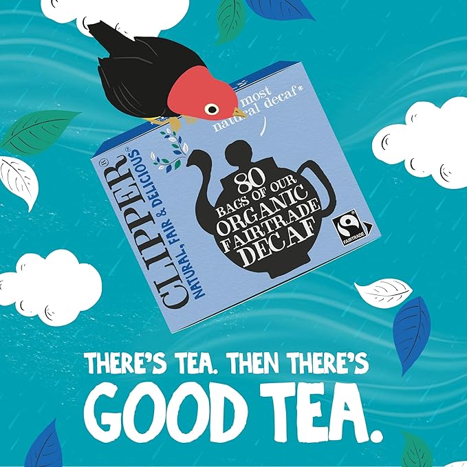 Clipper Tea, Organic Decaf, Plant-Based, Decaffeinated Black Tea, Great Over Ice, 1 Pack, 80 Unbleached Tea Bags - Bloomnest