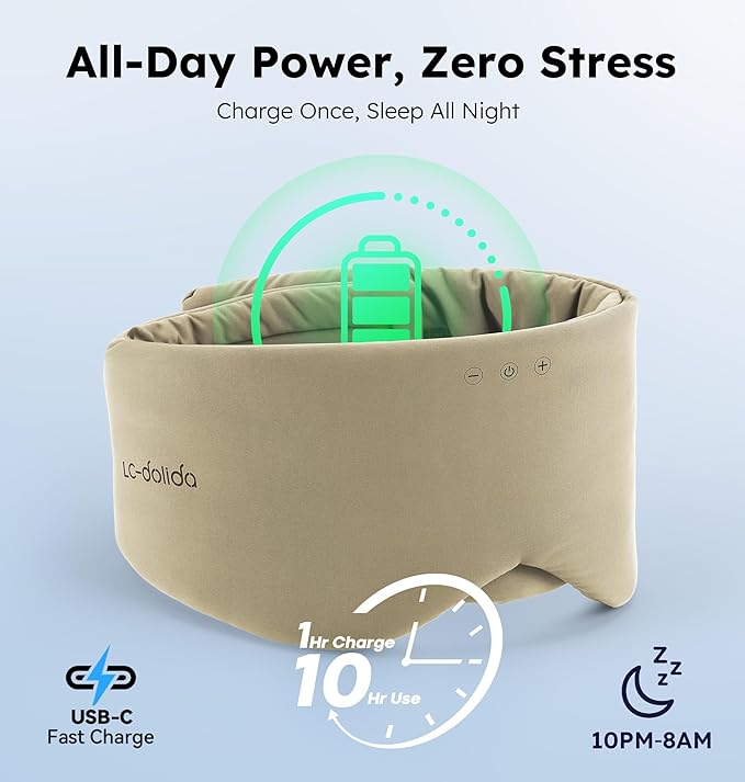Luxury Bluetooth 5.4 Sleep Mask for Adults - Ice Fiber Cooling & HD Sound, 100% Light Blocking Adjustable Eye Cover for Travel & Side Sleepers - Soft Sleep Headphones with 10H Playtime - Bloomnest