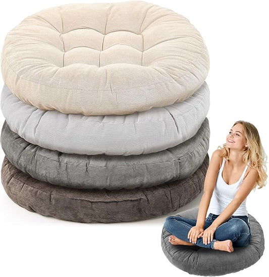 Jerify Floor Pillow Cushions 22 x 22 Inch Round Square Large Meditation Floor Pillow for Classroom Adult Meditation Picnic Party Cushion for Seating Gift Christmas(Round,Graded Grey,4 Pcs) - Bloomnest