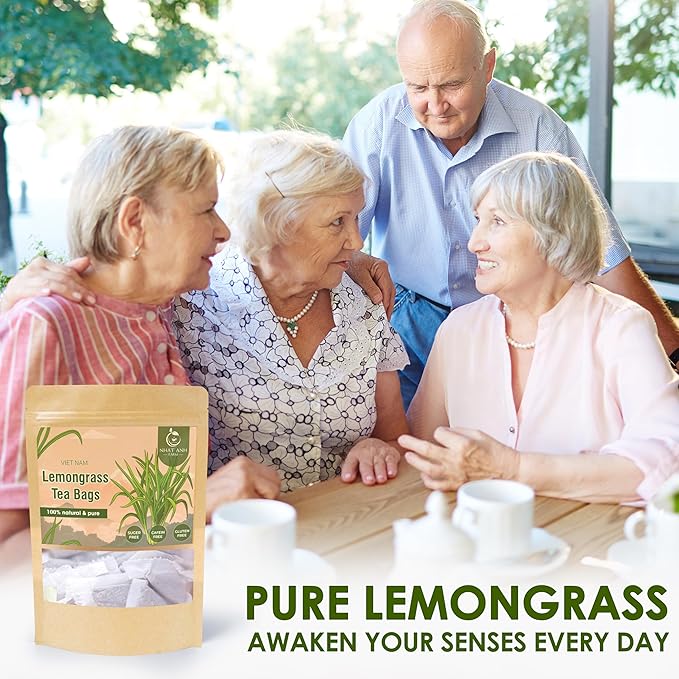 NHAT ANH FARM - Premium Lemongrass Tea Bags, 40 Lemongrass Tea Bags, 100% Natural Dried Lemongrass, Naturally Sweet Herbal Tea, Sugar-Free, Caffeine-Free, No Additives - Bloomnest