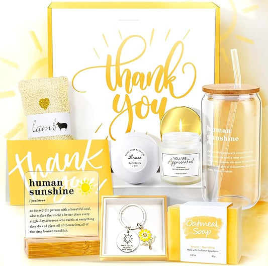 12PCS Thank You Gifts for Women,Valentine's Day Gift,Appreciation Gifts for Coworkers, Sunshine Box for Employee, Thanks You Baskets for Women Friends Teacher, Mentor, Families, Friends, Leaders - Bloomnest