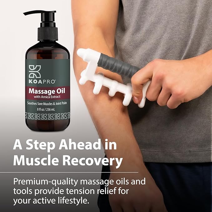 KOAPRO Massage Oil for Massage Therapy - Arnica for Pain Relief, Premium Body Massager Oil for Sore Muscles and Bruises with Lavender, Deep Tissue Anti Cellulite Massage Oil 8 Fl Oz