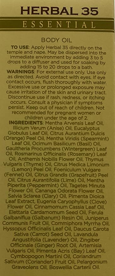 L’EUDINE Herbal 35 Essential Oil Diffuser & Skin - Diffuser Oils Scents for Home - Peppermint Essential Oil with Lavender, Eucalyptus, Lemongrass & More – Luxury Aromatherapy & Wellness, 1 Fl Oz - Bloomnest