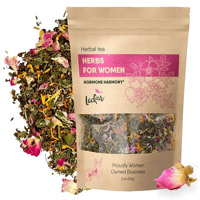 Organic Herbs for Women Herbal Tea Blend with Lemon balm, Raspberry leaf, Calendula, Rose, St. John's wort (Herbal Tea) - Bloomnest