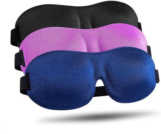 LKY DIGITAL Sleep Mask for Side Sleeper 3 Pack, Blackout 3D Eye Mask for Sleeping, Night Blindfold for Men Women - Bloomnest