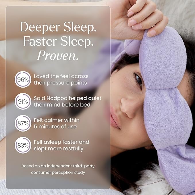 Nodpod Weighted Blanket & Sleep Mask Bundle – Ultra-Soft Body Blanket with Glass Beads + Light-Blocking Eye Mask – Relaxation, Comfort, Travel & Better Sleep - Wisteria - Bloomnest