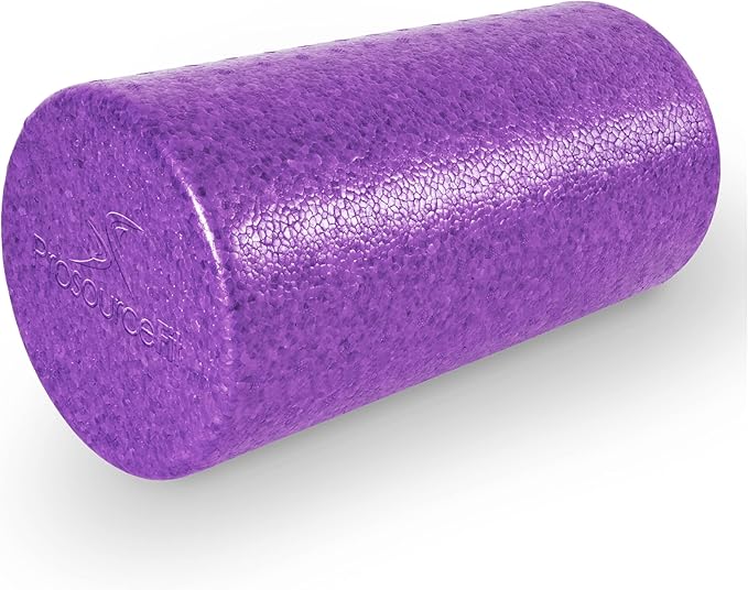 ProsourceFit High Density Foam Rollers 12 - inches Long, Firm Full Body Athletic Massage Tool for Back Stretching, Yoga, Pilates, Post Workout Muscle Recuperation, Black/Blue - Bloomnest