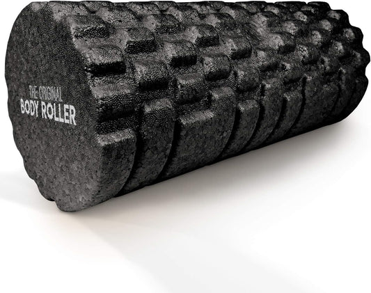 High Density Foam Roller Massager for Deep Tissue Massage of The Back and Leg Muscles - Self Myofascial Release of Painful Trigger Point Muscle Adhesions - 13" Black