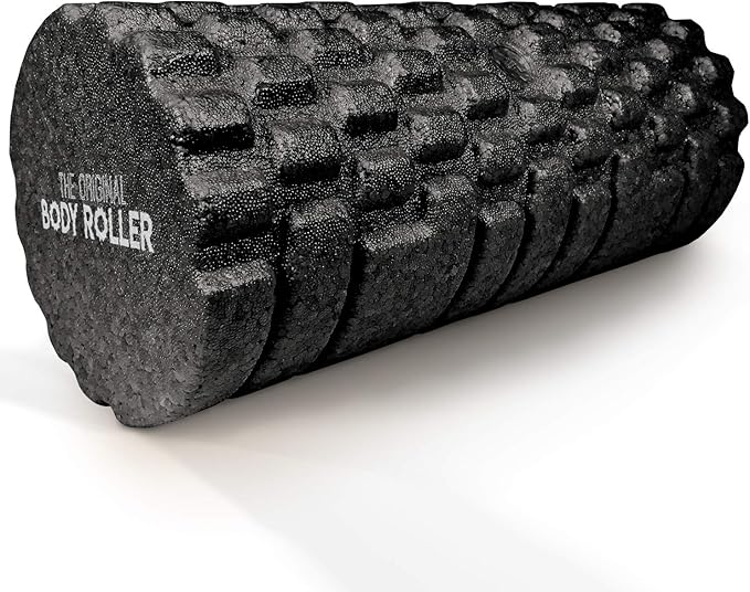 High Density Foam Roller Massager for Deep Tissue Massage of The Back and Leg Muscles - Self Myofascial Release of Painful Trigger Point Muscle Adhesions - 13" Black - Bloomnest