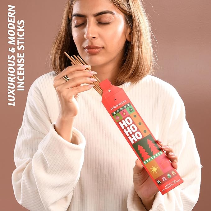 Folkulture Incense Sticks (120 Sticks) | Set of 6 Premium Incense for Meditation, Aromatherapy, Gifts | No Charcoal,Organic, Non Toxic, 45 Mins, Long Burning Peppermint, Apple Tart Insence-Sticks FOLKULTURE