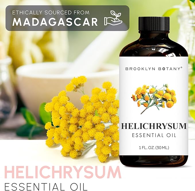 Brooklyn Botany Helichrysum Essential Oil - 100% Pure and Natural - Premium Grade Oil with Dropper - for Aromatherapy and Diffuser - 1 Fl Oz - Bloomnest