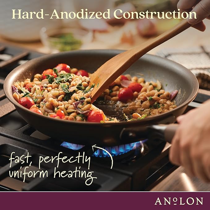 Anolon Advanced Home Hard-Anodized Nonstick Open Stock Cookware (8.5 Qt. Wide Stockpot, Bronze) - Bloomnest