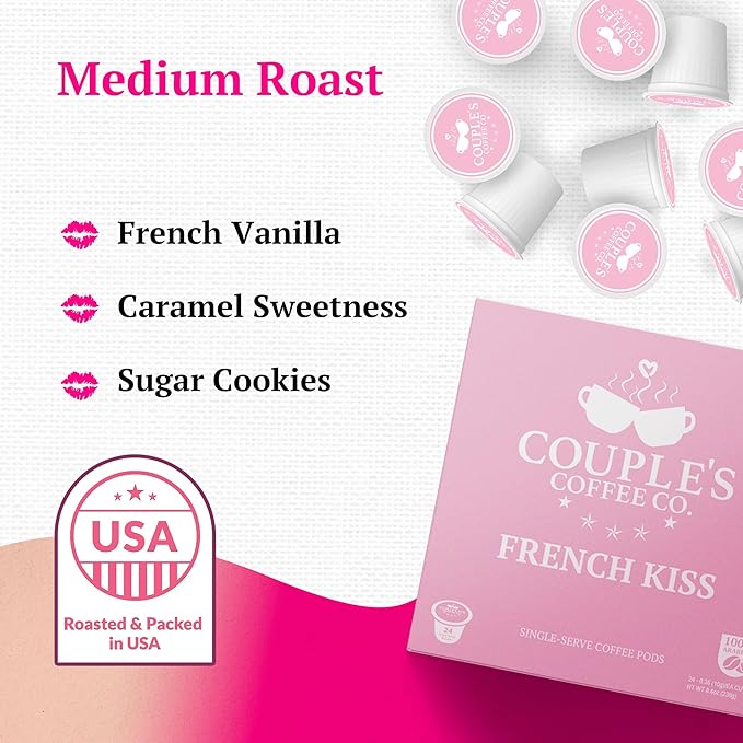 Couple's Coffee French Vanilla K-Cups | Gives Back to Military Families | Medium Roast Coffee Pods | Gourmet Flavored with Smooth French Vanilla Flavors |100% Arabica Beans | 24 Count - Bloomnest