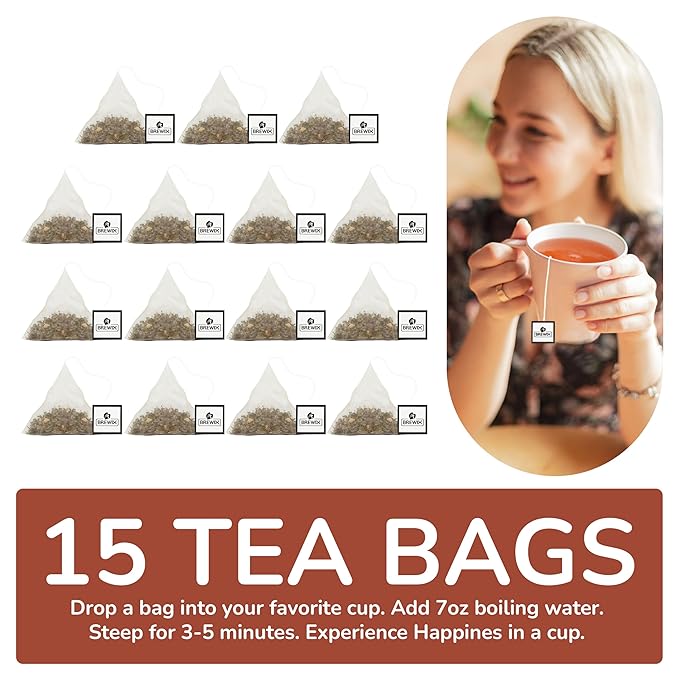 BREWIX, Chocolate Rooibos Herbal Tea (15 Pyramid Tea Bags) | Rich Red Tea with Cocoa, Cinnamon & Mint | Naturally Caffeine-Free | Dessert-Inspired Wellness Blend | Soothing Red Tea for Evening Comfort - Bloomnest