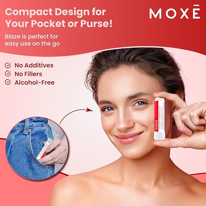 MOXE Blaze Nasal Stick | Calming Comfort + Mental Balance | Thieves Oil Inhaler Provides Soothing Spicy Sensation | Aromatherapy Inhaler with 100% Pure Essential Oils, Frankincense (1 Pack) - Bloomnest