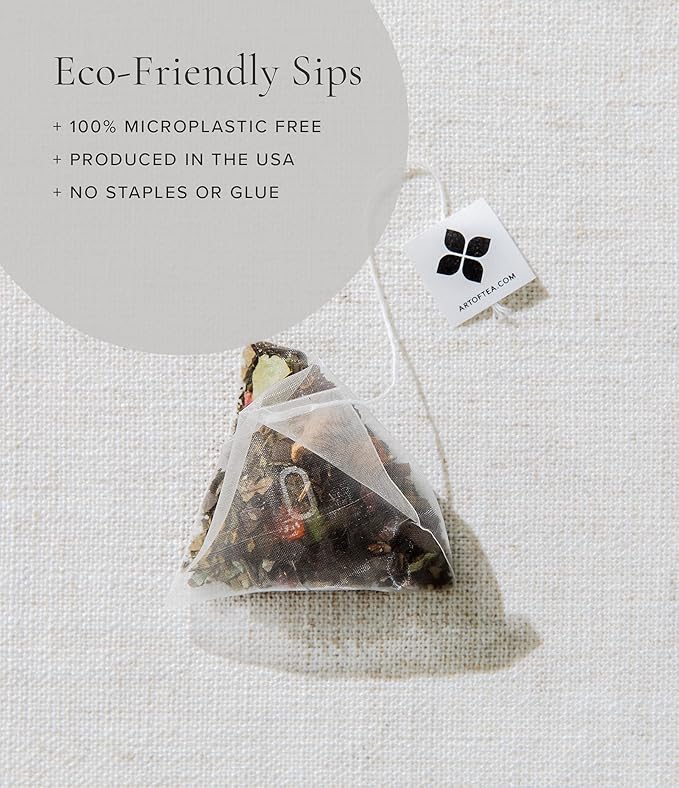 Art of Tea | Caffeine Free Assorted Tea bags Sampler | Naturally Decaf Tea Herbal Tea 50 Count Eco Friendly Pyramid Tea Bag Sachet - Bloomnest