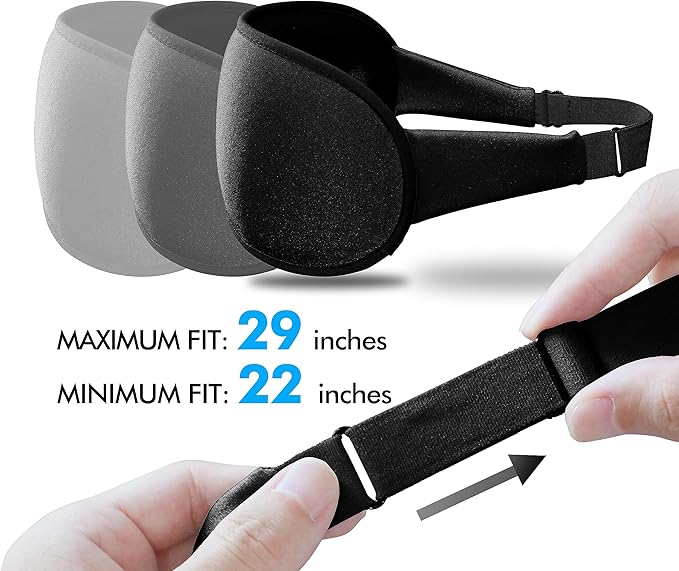 Sleep Eye Mask for Men Women, Lash Extensions 3D Sleeping Mask, Travel Blackout Night Blindfold Eye Shade Cover with Adjustable Strap (Black-3D) - Bloomnest