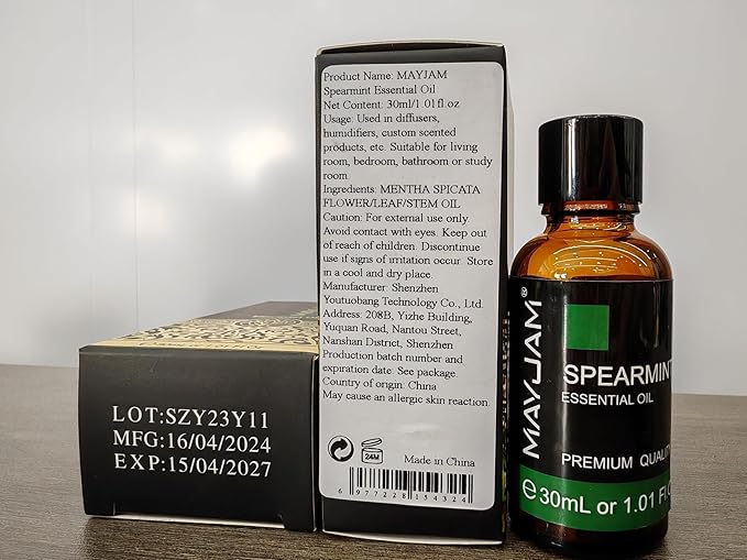Spearmint Essential Oil 30ML/ 1.01FL.OZ, MAYJAM Pure Spearmint Oil for Massage, Diffuser, Soap Making, Long Lasting Scents - Bloomnest