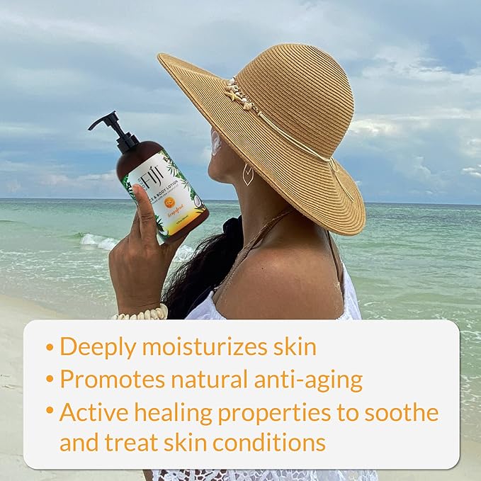 Coco Fiji Face & Body Lotion Infused With Coconut Oil | Lotion for Dry Skin | Moisturizer Face Cream & Massage Lotion for Women & Men |Grapefruit 12 ozPack of 3 - Bloomnest