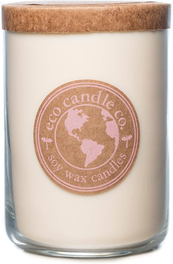Eco Candle 26 oz. Recycled Glass Tumbler - Scents of Yellow Cake & Icing - Cupcake; 100% USA Made Scented Soy Candle, White - Bloomnest