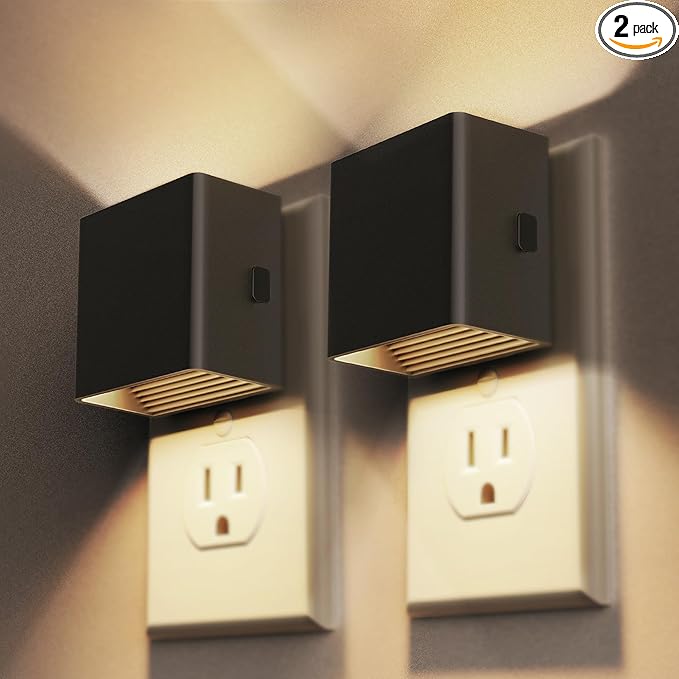 DORESshop LED Night Lights Plug into Wall [2 Pack], Plug in Nightlight, 3 Level Brightness Adjustable Night Light, Dusk to Dawn Sensor, Nightlights for Adults, Bedroom, Bathroom, Hallway, 3001K - Bloomnest