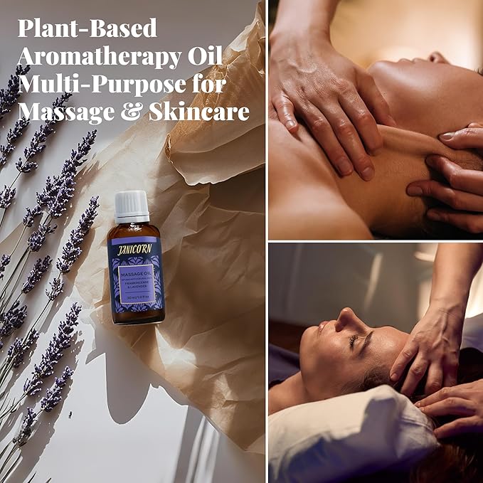 Frankincense & Lavender Aromatherapy Oil for Face & Body Massage – Plant-Based Blend for Nourishing Care, Resinous-Floral Aroma for Calming and Grounding Self-Care Rituals, 1 fl oz / 30 ml - Bloomnest