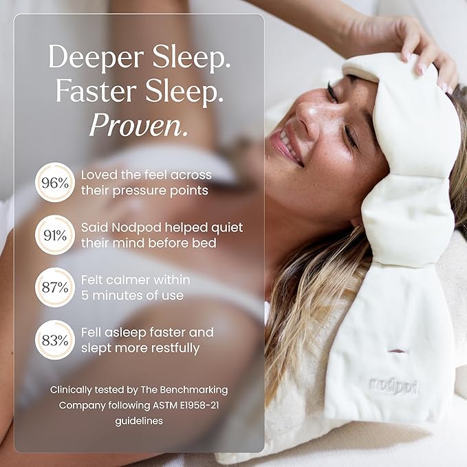 Nodpod Gentle Pressure Sleep Mask | Patented Light Blocking Design for Sleeping, Traveling & Relaxation - Bone - Bloomnest