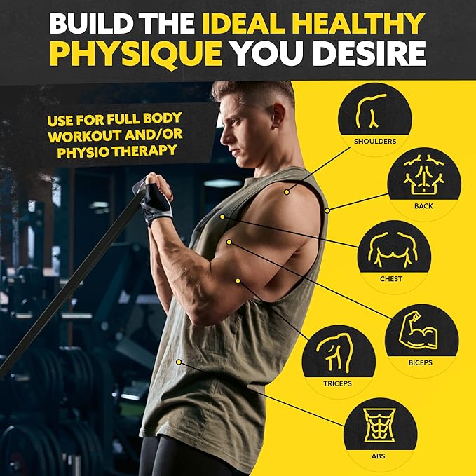 Long Resistance Bands for Working Out Men and Women - Set of 5 Pull-Up Bands, Rubber Handles and Door Anchor - Workout Bands Resistance for Men - Exercise Bands Resistance Bands Set - Bloomnest