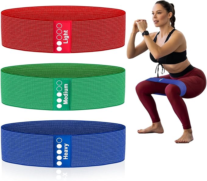 Resistance Bands for Working Out - Exercise Bands Set with Workout Guide - Fabric Elastic Bands for Physical Therapy - Fitness Bands Ideal for Legs Hip Glute - Bloomnest