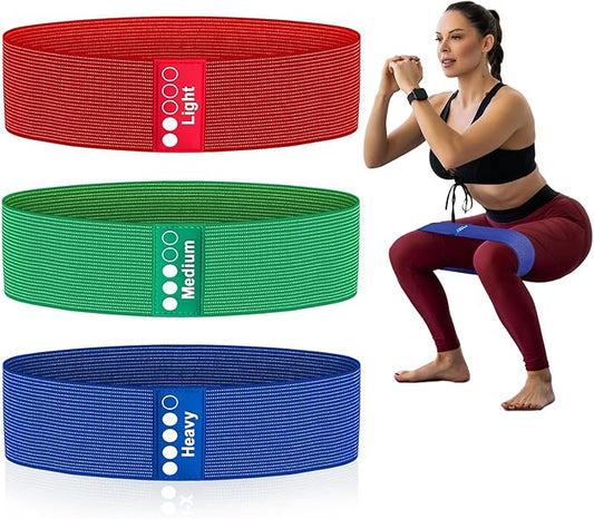 Resistance Bands for Working Out - Exercise Bands Set with Workout Guide - Fabric Elastic Bands for Physical Therapy - Fitness Bands Ideal for Legs Hip Glute - Bloomnest