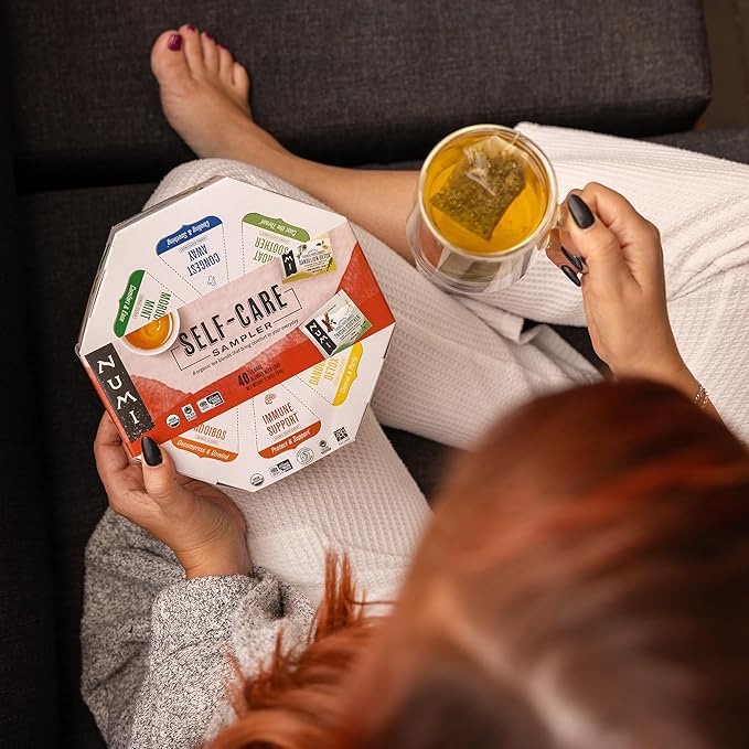 Numi Organic Tea Self-Care Sampler, Herbal Tea Gift Set, 40 Tea Bags Assortment - Bloomnest