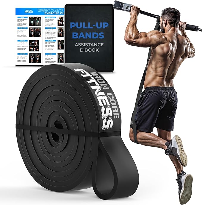 Pull Up Assistance Resistance Bands - Long Loop Power Bands for Men and Women - Strength Power Flexibility Training at Home & Gym - Ebooks & Workout Chart Included by Iron Core Fitness - Bloomnest