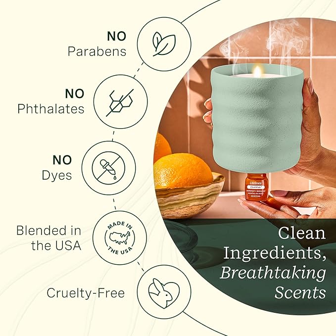 ClickWick Essential Oil Blends for Lifelines Diffusers, 3-Pack Citrus Grove Set - Essential Oil Blend Refill for Candle, Plant & Shower Aromatherapy Diffuser - Fragrance for Diffusers - Bloomnest