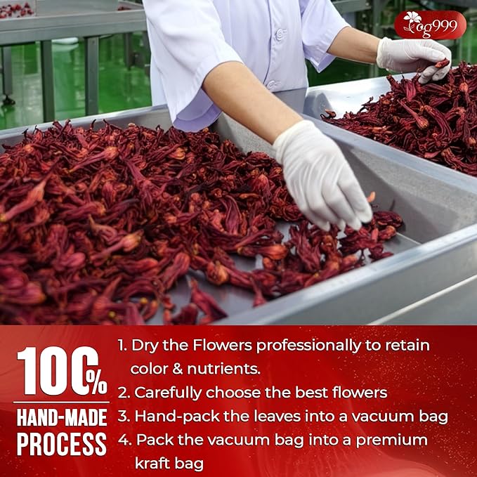TOG999, Premium Hibiscus Flowers 16oz | Dried Petals | Naturally Caffeine-Free Herbal Tea | Vibrant Color & Tart Floral Flavor | Non-GMO, Gluten-Free, Vegan | Perfect for Tea, Beverages, and Crafts - Bloomnest