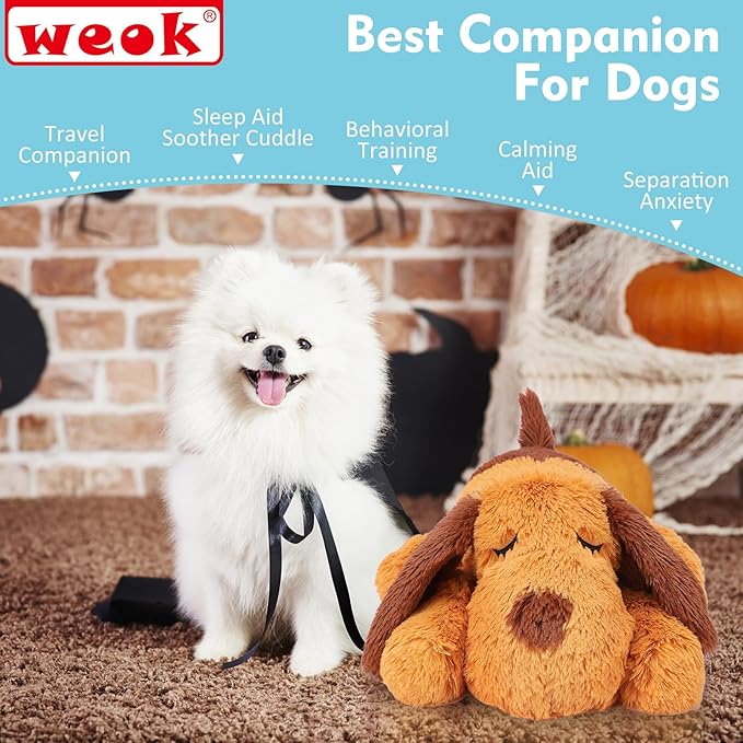Heartbeat Puppy Toy, Comfort Cuddler Pillow, Dog Anxiety Relief Calming Aid,Heartbeat Stuffed Toy for Dogs,Puppy Heartbeat Toy Sleep Aid,Dog Heartbeat Toy for Pet - Bloomnest