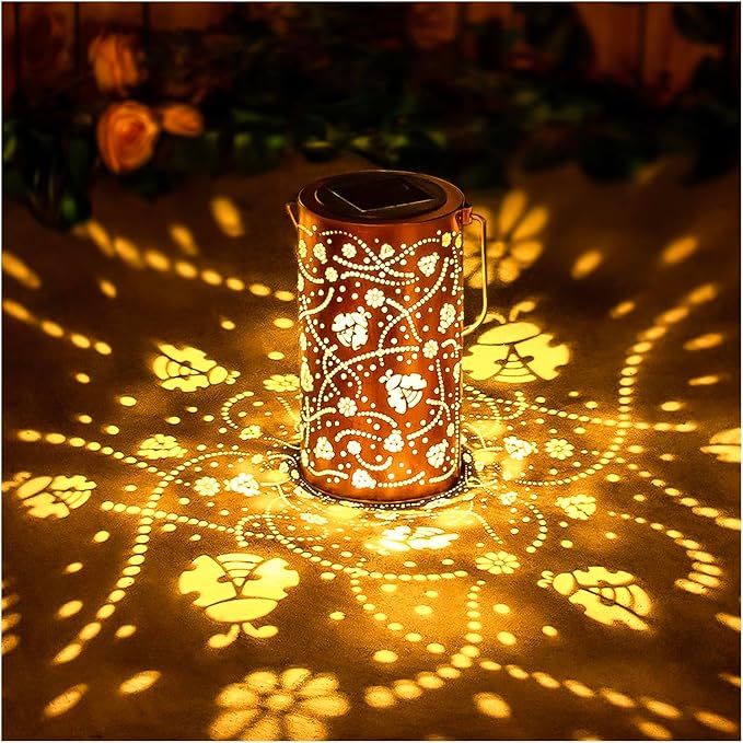 Ladybug Solar Lanterns Outdoor Waterproof Hanging Solar Lights Ladybug Gifts for Women Men Metal Decorative LED Ladybug Lanterns for Garden Decor,Yard,Patio,Lawn,Tabletop,Pathway,Landscape - Bloomnest